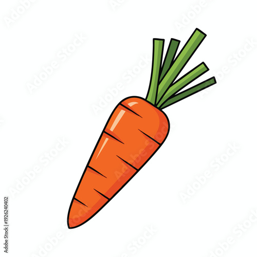 Fresh Carrot with Green Leaves on White Background for Healthy Eating and Food Photography