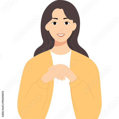 Illustration of Woman Smiling
