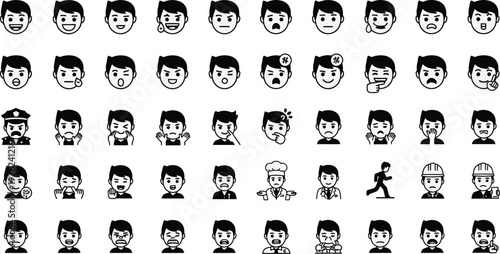 40 cartoon people icon set