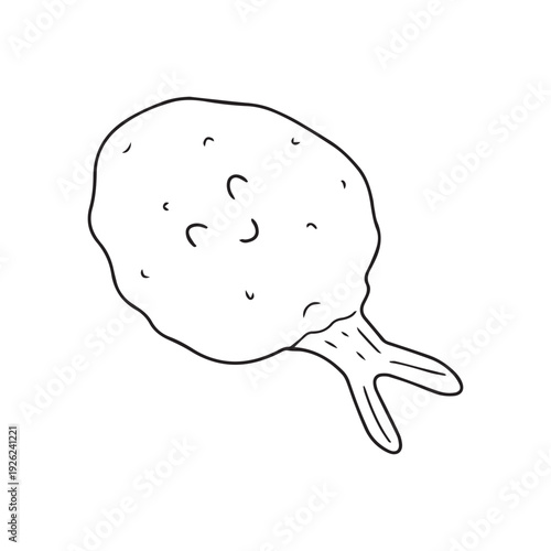 Kawaii tempura street food. japanese food cartoon design