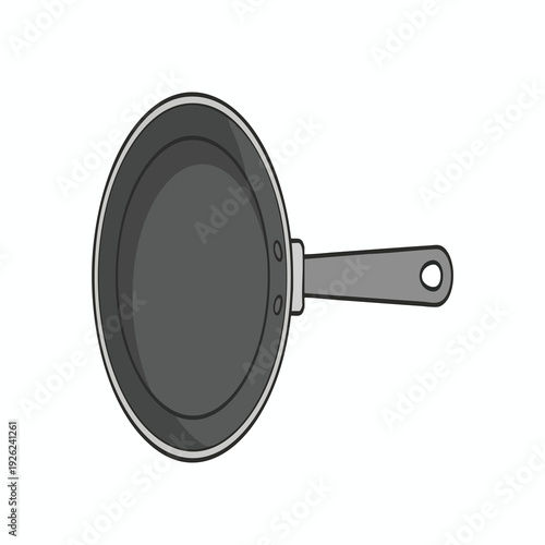 Empty Frying Pan on Plain White Background for Cooking and Kitchen Concepts