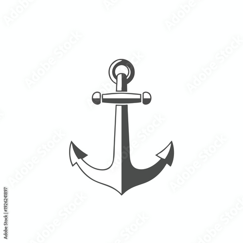 Minimalist Anchor Illustration for Marine and Nautical Themes