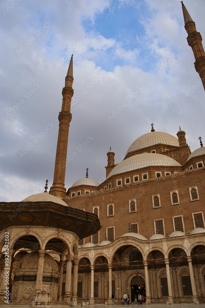 Fototapeta premium Mosque Muhammad Ali in a cloudy day