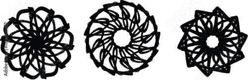 Intricate black line art designs