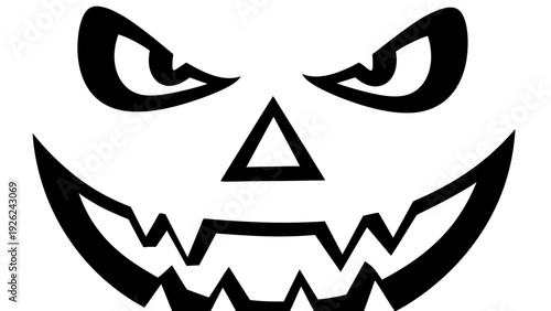 Scary Jack O Lantern Face Silhouette - Halloween Pumpkin Carving Design