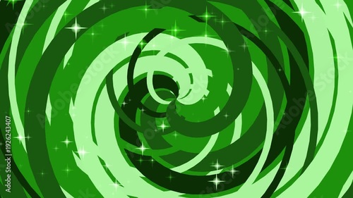 Green Swirling Vortex with Sparkling Lights.