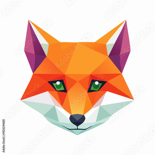 Low Poly Geometric Fox Head Illustration - Modern Animal Art