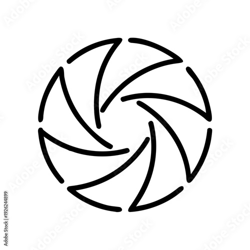 Camera shutter icon in modern minimalist design