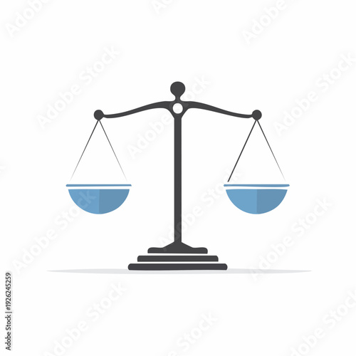Symbol of justice and balance, scales of justice illustration