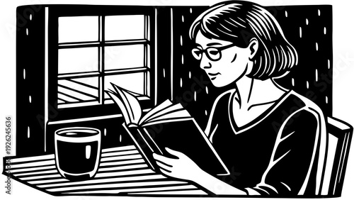 A contemplative woman enjoying a quiet moment with a cup of tea by the window