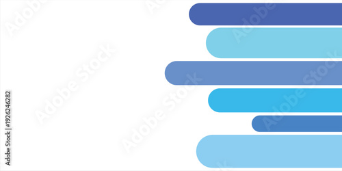 Abstract background with horizontal rounded blue bars of varying shades and lengths.