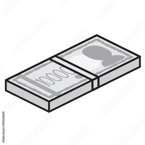 一万円札の束・札束のイラスト