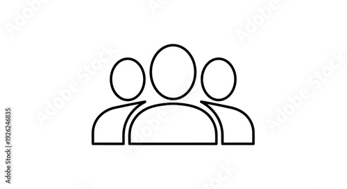 Simple Line Art Icon Representing a Group of People.