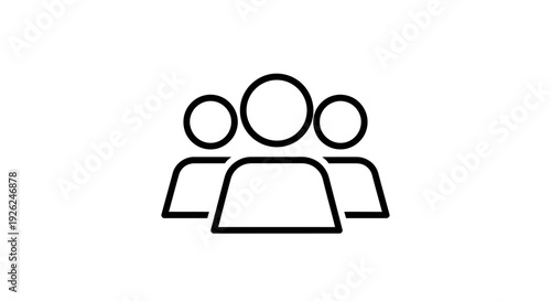 Simple Line Art Icon Representing a Group of People.