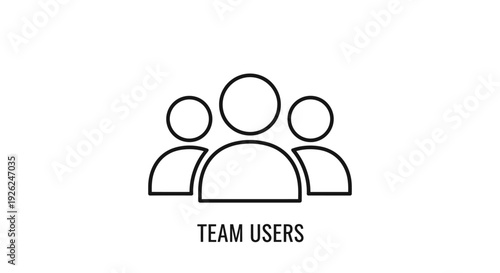 Simple Line Art Icon Representing Team Users.