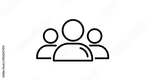 Simple Line Icon Representing a Group of People.