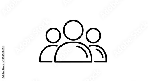 Simple Line Icon Representing a Group of People.