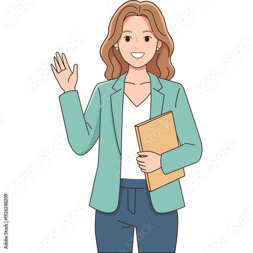 Illustration of woman smiling