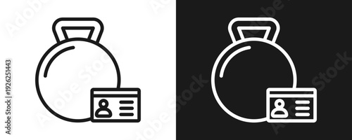 Gym Membership Icon Set Outline In White And Black Background