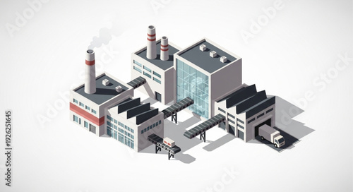 Industrial Factory Building Complex Structure.