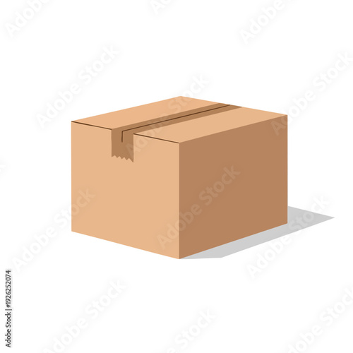 Unpacked Cardboard Box for Moving or Storage in Modern Home or Office Setting