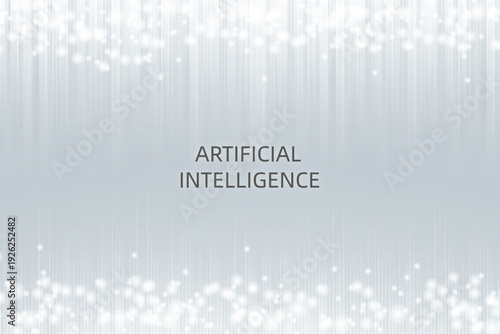 Abstract big data visualization with glowing AI neural network connections, futuristic tech background