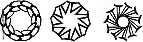 Geometric shapes with symmetrical patterns