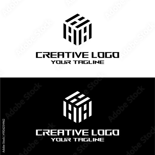 creative letter logo hh design vector