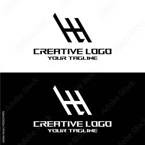 creative letter logo hh design vector