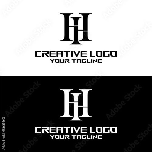 creative letter logo hh design vector