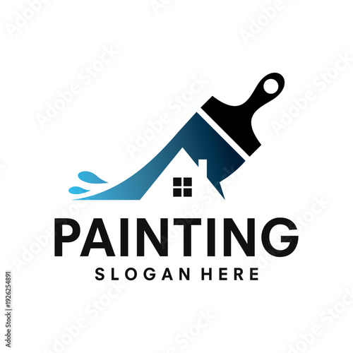 house painting service logo vector template illustration