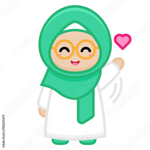 Cute Muslimah Girl Illustration