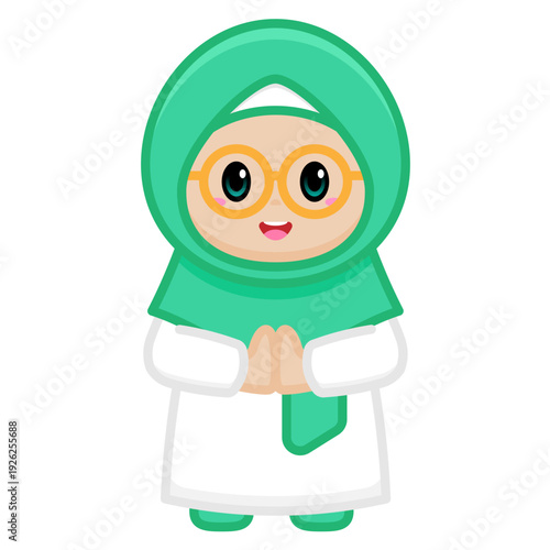 Cute Muslimah Girl Illustration