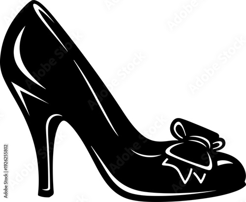 Vintage high heel silhouette vector illustration