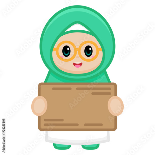 Cute Muslimah Girl Illustration
