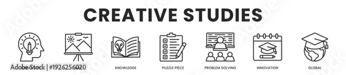 Foto Creative Studies All In One Icon Multi Styles Vector Set