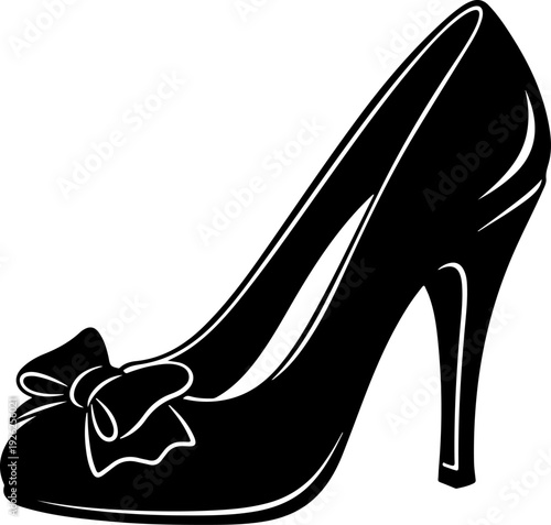 Vintage high heel silhouette vector illustration