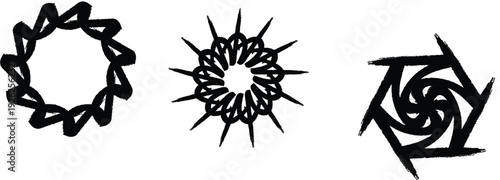 Abstract art black and white geometric shapes