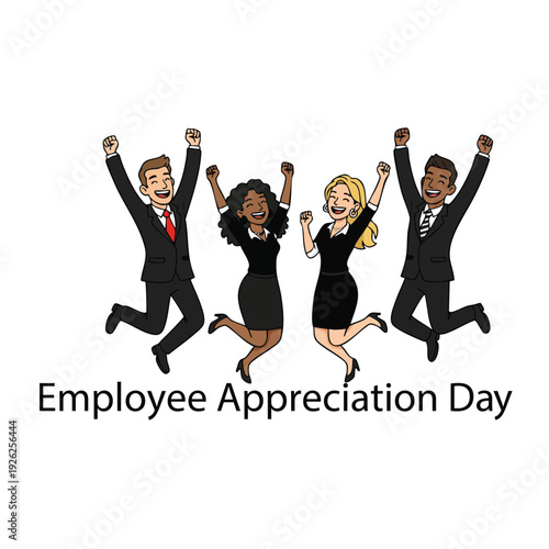   
Employee Appreciation Day team celebration illustration