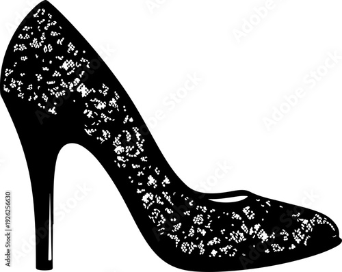 Vintage high heel silhouette vector illustration
