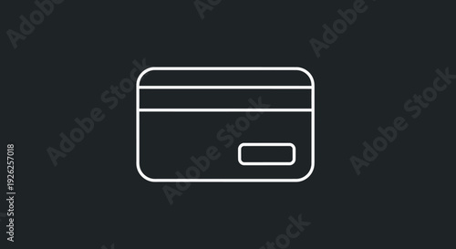 Simple Outline Icon of a Credit Card.