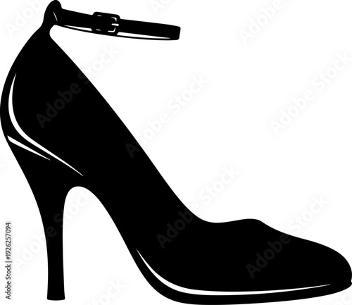 Vintage high heel silhouette vector illustration