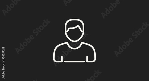 Simple Outline Icon of a Person Representing User or Profile.