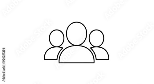 Simple Outline Icon Representing a Group of People.