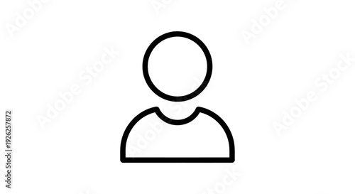 Simple Outline Icon of a Person Silhouette.