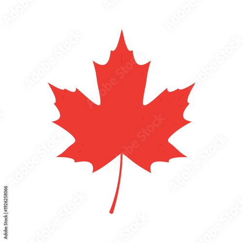 Vibrant red maple leaf on white background showcasing iconic canadian symbol and autumn foliage beauty in simple minimalist design