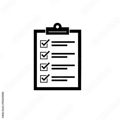 Document checklist vector image with multiple check marks on a clipboard indicating completed tasks project management milestones and successful quality control audits.
