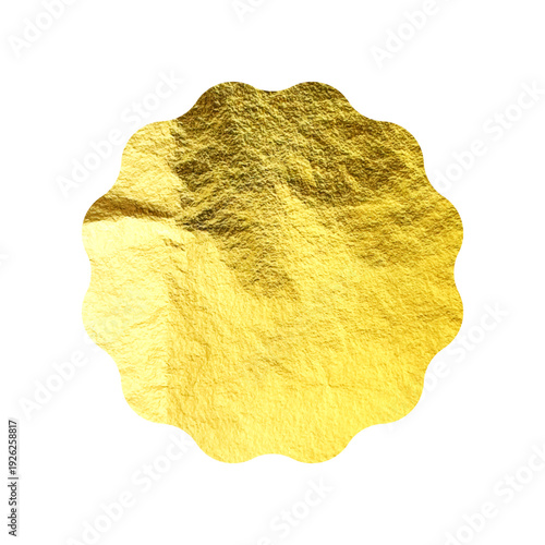 Golden star, sunburst symbol. Shiny gold foil. Vintage sunbeam symbol. Shopping labels, sale sticker, quality mark. Modern art. Wedding, greeting card decoration elements. Vector illustration