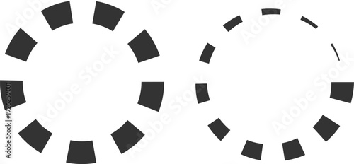 Circular Loading Progress Indicator Segments Set PNG
