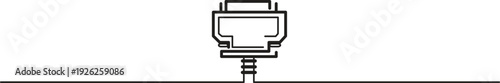 Ethernet Network Cable Plug Line Icon Minimal Outline Design PNG